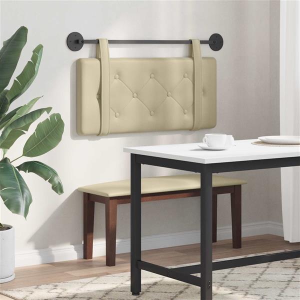 Grote foto vidaxl hangend hoofdeinde wandgemonteerd cr me 80 cm nep leer antiek en kunst stoelen en banken