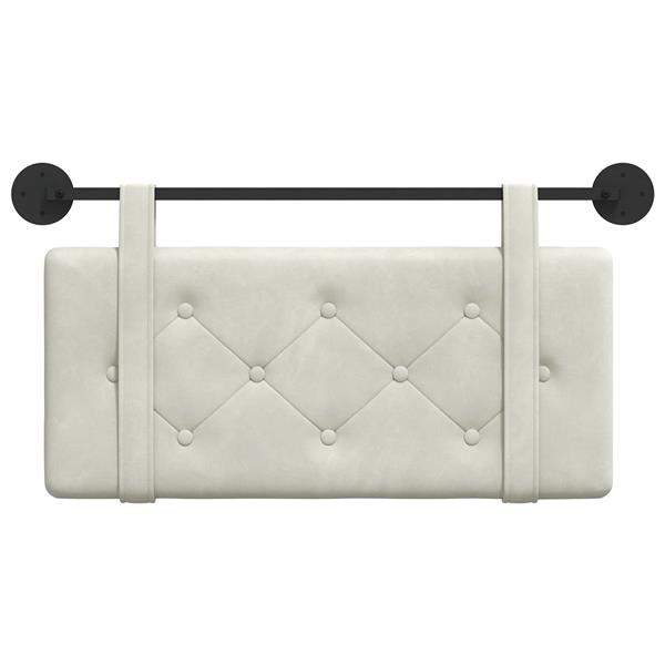 Grote foto vidaxl hangend hoofdeinde wandgemonteerd cr me 90 x 55 x 5 cm fluweel antiek en kunst stoelen en banken