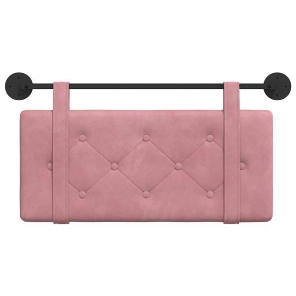 Grote foto vidaxl hangend hoofdeinde wandgemonteerd roze 90 x 55 x 5 cm fluweel antiek en kunst stoelen en banken