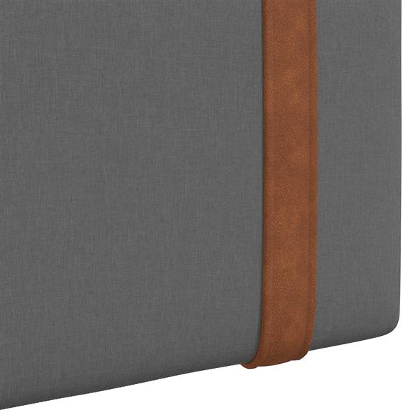 Grote foto vidaxl hangend hoofdeinde effen donkergrijs 210 x 55 x 5 cm antiek pu antiek en kunst stoelen en banken