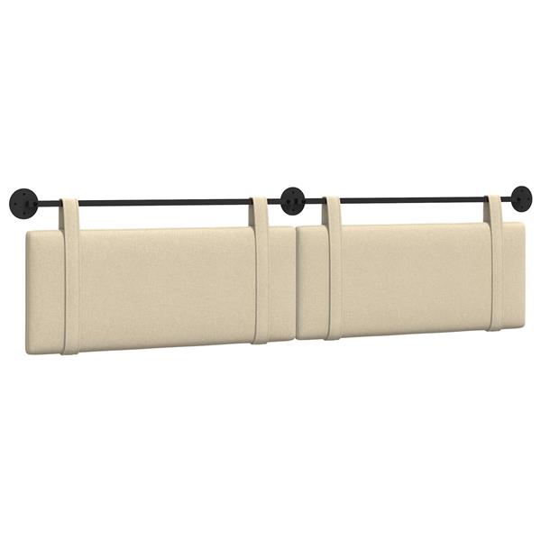 Grote foto vidaxl hangend hoofdeinde wandgemonteerd cr me 210 x 55 x 5 cm stof antiek en kunst stoelen en banken