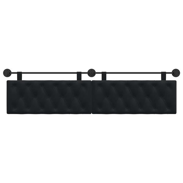 Grote foto vidaxl hangend hoofdeinde wandgemonteerd zwart 210 x 55 x 7 cm fluweel antiek en kunst stoelen en banken