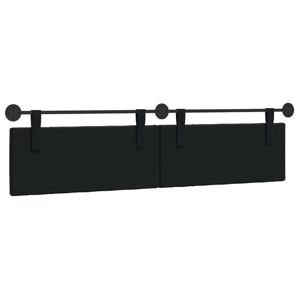 Grote foto vidaxl hangend hoofdeinde wandgemonteerd zwart 210 x 55 x 7 cm fluweel antiek en kunst stoelen en banken