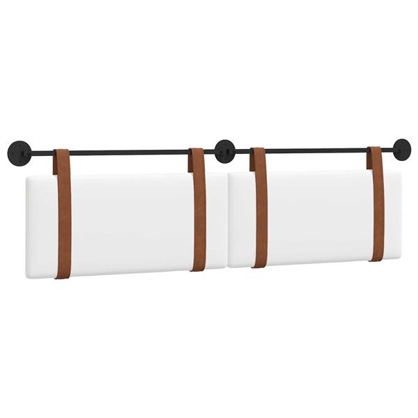 Grote foto vidaxl hangend hoofdeinde wandgemonteerd wit 170 x 55 x 5 cm antiek pu antiek en kunst stoelen en banken