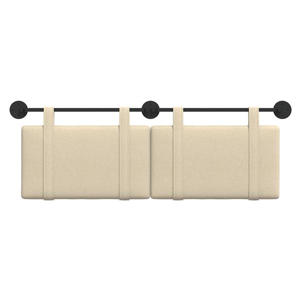 Grote foto vidaxl hangend hoofdeinde wandgemonteerd cr me 150 x 55 x 5 cm stof antiek en kunst stoelen en banken