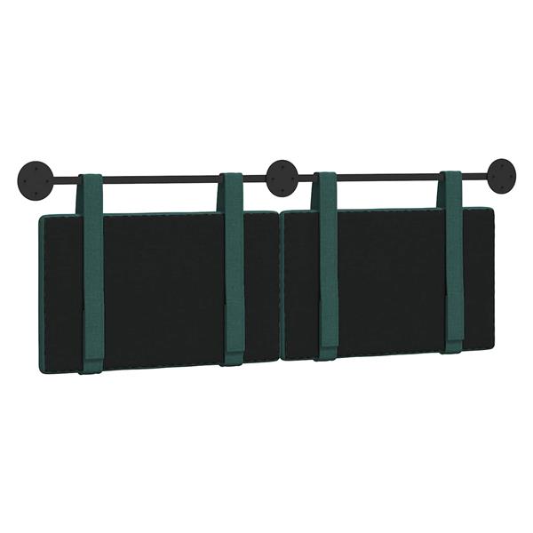 Grote foto vidaxl hangend hoofdeinde effen donkergroen 150 x 55 x 5 cm stof antiek en kunst stoelen en banken