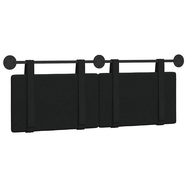 Grote foto vidaxl hangend hoofdeinde wandgemonteerd zwart 150 x 55 x 5 cm stof antiek en kunst stoelen en banken