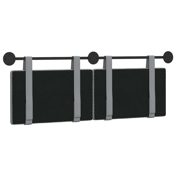 Grote foto vidaxl hangend hoofdeinde effen lichtgrijs 130 x 55 x 5 cm stof antiek en kunst stoelen en banken