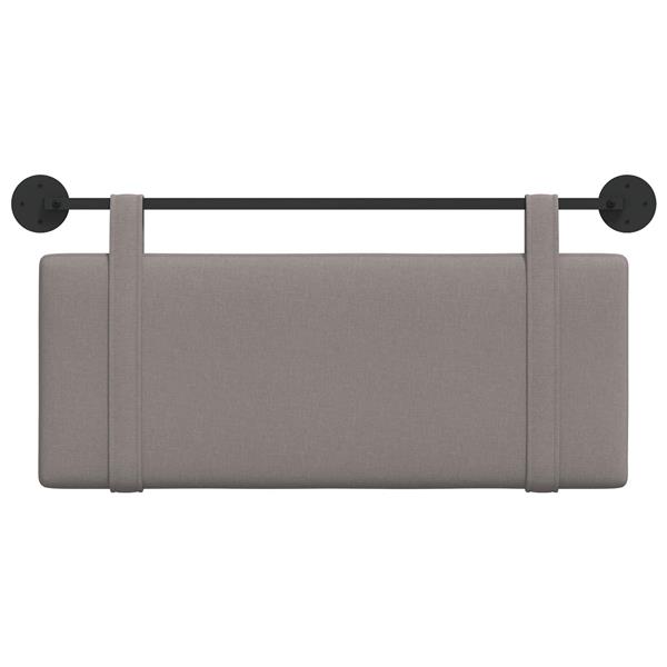 Grote foto vidaxl hangend hoofdeinde wandgemonteerd taupe 110 x 55 x 5 cm stof antiek en kunst stoelen en banken