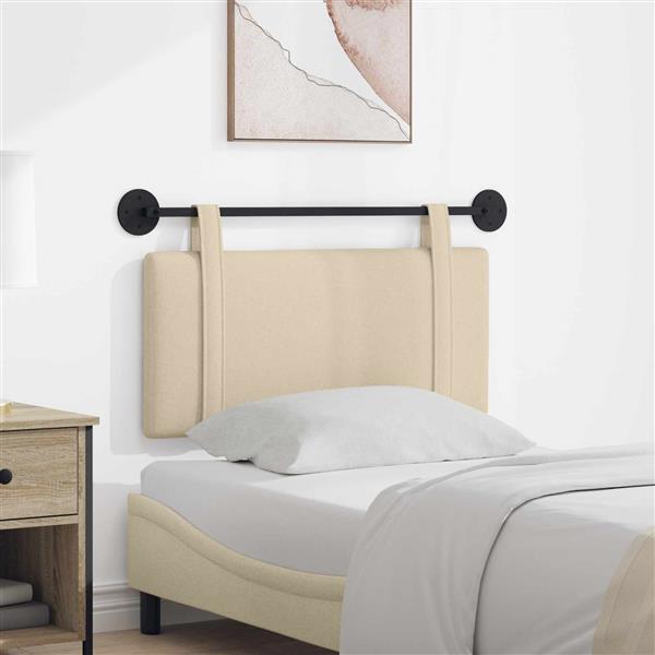 Grote foto vidaxl hangend hoofdeinde wandgemonteerd cr me 100 x 55 x 5 cm stof antiek en kunst stoelen en banken