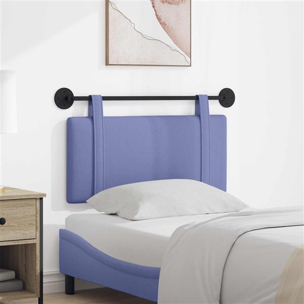 Grote foto vidaxl hangend hoofdeinde effen jeans blauw 90 x 55 x 5 cm stof antiek en kunst stoelen en banken