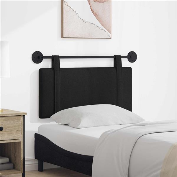 Grote foto vidaxl hangend hoofdeinde wandgemonteerd zwart 90 x 55 x 5 cm stof antiek en kunst stoelen en banken