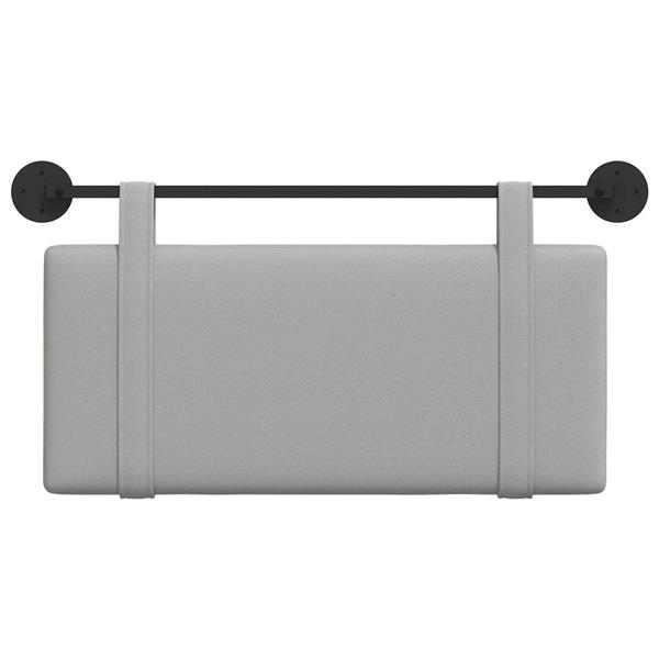 Grote foto vidaxl hangend hoofdeinde effen wolkengrijs 90 x 55 x 5 cm stof antiek en kunst stoelen en banken