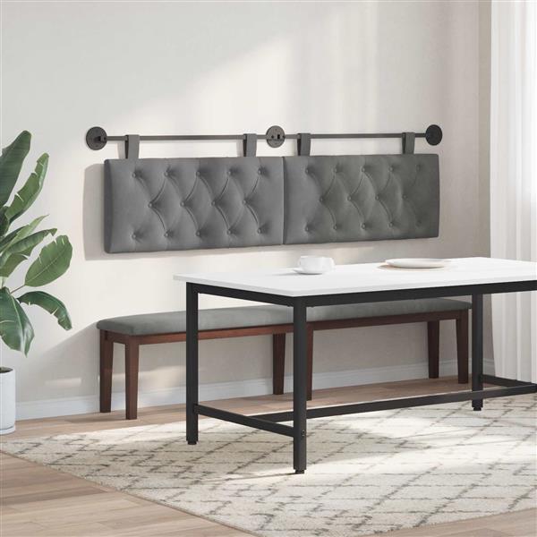 Grote foto vidaxl hangend hoofdeinde donkergrijs 170 x 55 x 7 cm fluweel antiek en kunst stoelen en banken