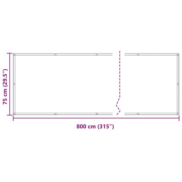 Grote foto vidaxl balkon scherm bordeauxrood 75 x 800 cm pu gecoat oxford alu tuin en terras overige tuin en terras