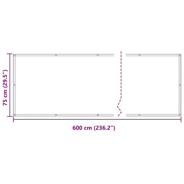 Grote foto vidaxl balkon scherm bordeauxrood 75 x 600 cm pu gecoat oxford alu tuin en terras overige tuin en terras