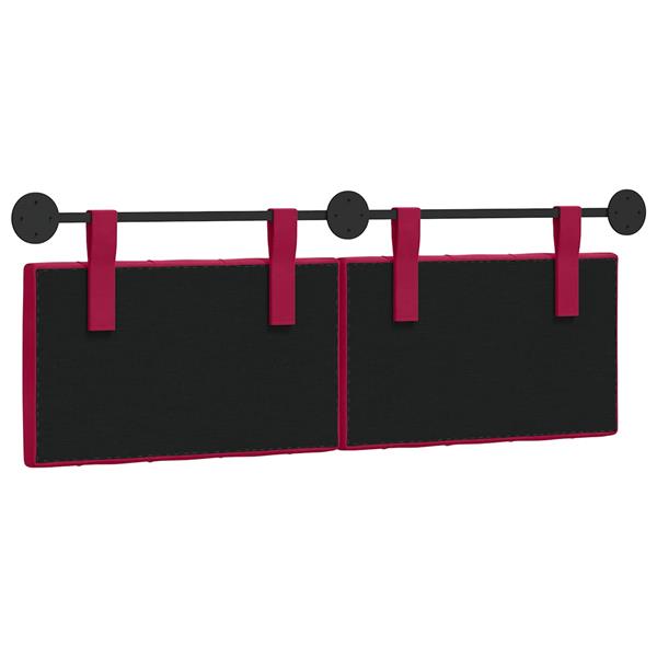 Grote foto vidaxl hangend hoofdeinde wijnrood 150 x 55 x 7 cm fluweel antiek en kunst stoelen en banken