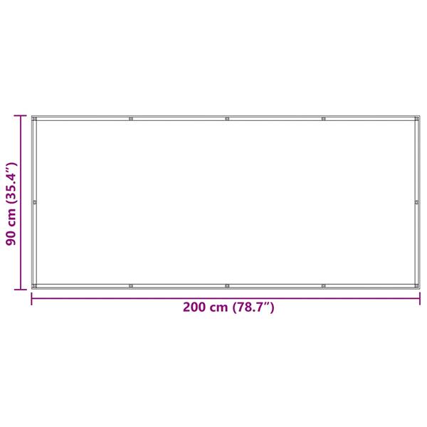 Grote foto vidaxl balkon scherm zwart 90 x 200 cm pu gecoat oxford alu tuin en terras overige tuin en terras