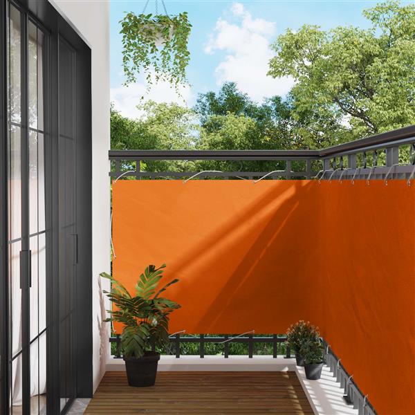 Grote foto vidaxl balkon scherm oranje 110 x 300 cm oxford stof tuin en terras overige tuin en terras