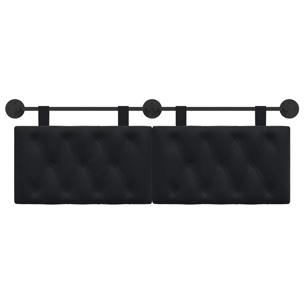 Grote foto vidaxl hangend hoofdeinde wandgemonteerd zwart 130 x 55 x 7 cm fluweel antiek en kunst stoelen en banken