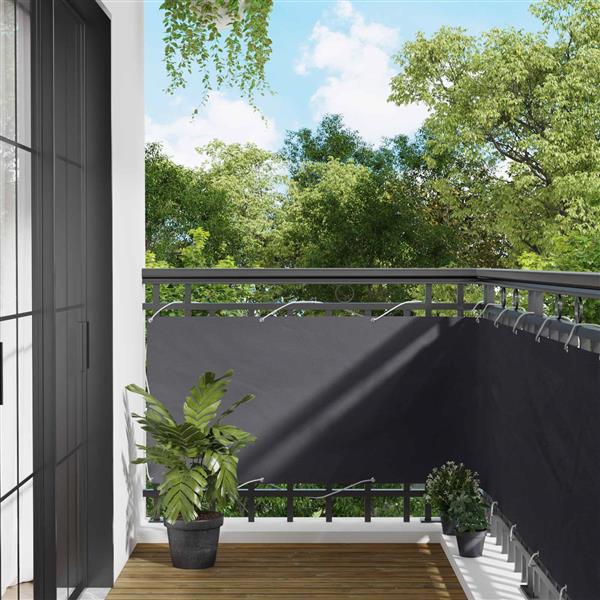 Grote foto vidaxl balkon scherm antraciet 75 x 200 cm pu gecoat oxford alu tuin en terras overige tuin en terras