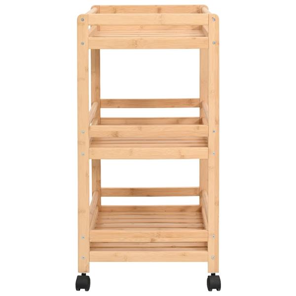 Grote foto vidaxl keukentrolley met wielen naturel 46 x 38 x 76 cm bamboe huis en inrichting keukenbenodigdheden