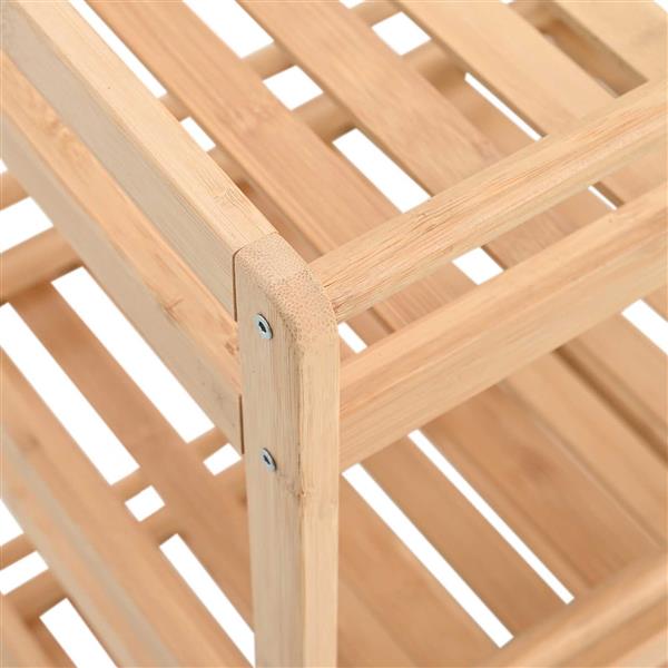 Grote foto vidaxl keukentrolley met wielen naturel 46 x 38 x 76 cm bamboe huis en inrichting keukenbenodigdheden