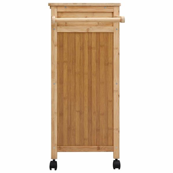 Grote foto vidaxl keukentrolley met wielen naturel 90 5 x 36 x 86 5 cm bamboe huis en inrichting keukenbenodigdheden