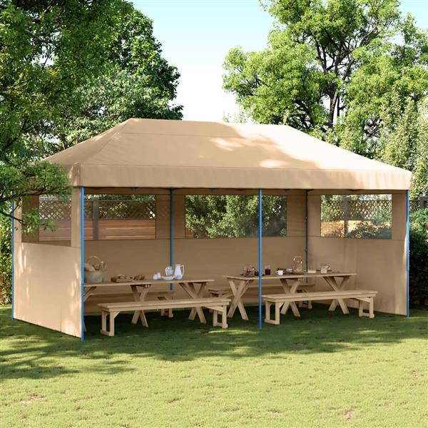 Grote foto vidaxl partytent beige 292 x 580 x 315 cm oxford stof tuin en terras overige tuin en terras