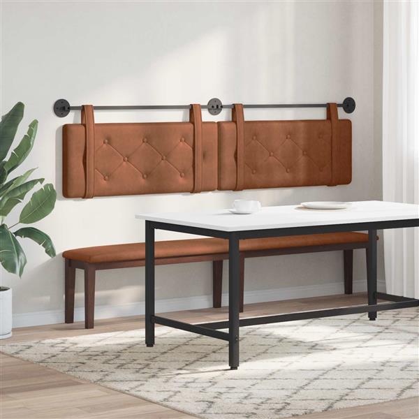 Grote foto vidaxl bruin wandgemonteerd 2 pcs bruin 200 x 5 x 40 cm spaanplaat antiek en kunst stoelen en banken