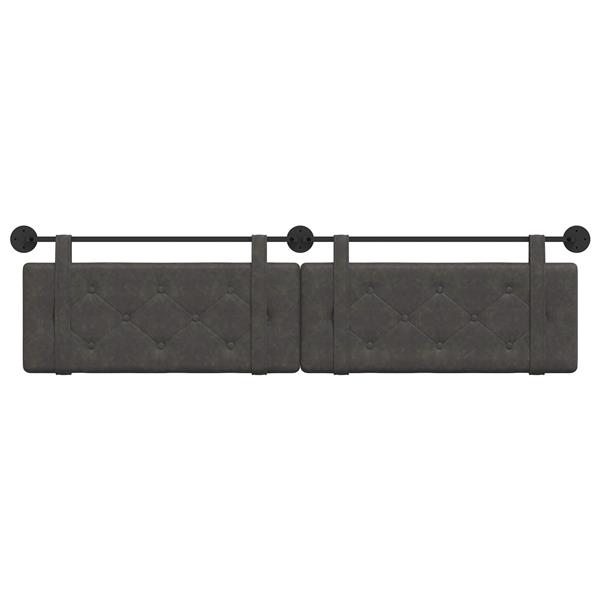 Grote foto vidaxl hangend hoofdeinde zwart 210 x 55 x 5 cm antiek pu antiek en kunst stoelen en banken