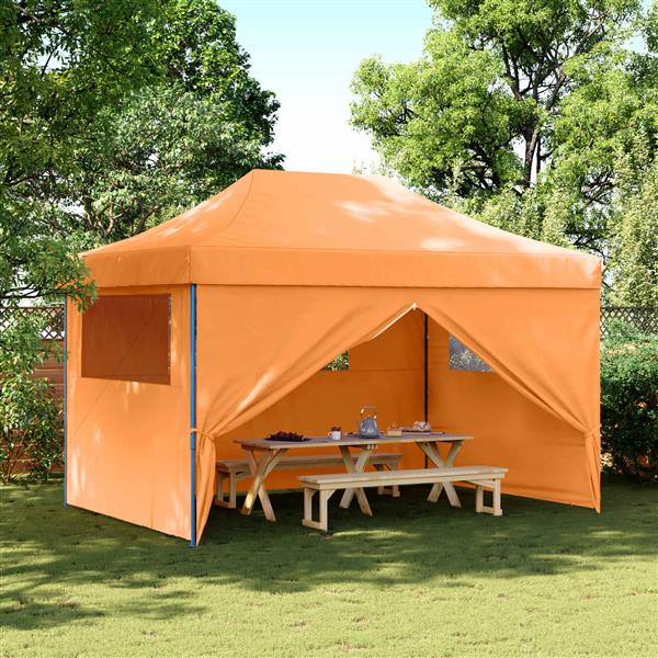 Grote foto vidaxl partytent oranje 279 x 410 x 315 cm oxford stof tuin en terras overige tuin en terras