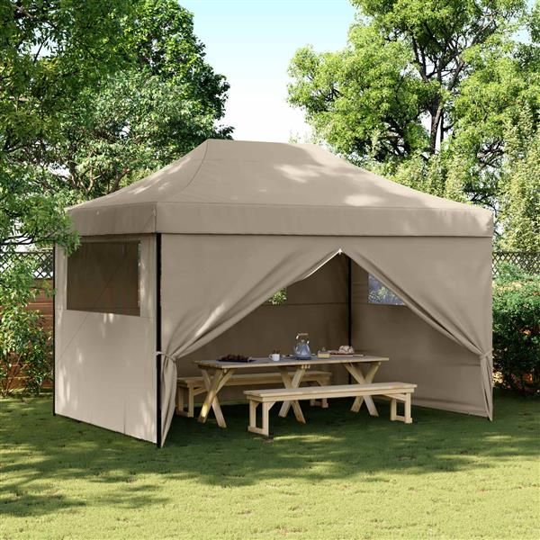 Grote foto vidaxl partytent taupe 279 x 410 x 315 cm oxford stof tuin en terras overige tuin en terras