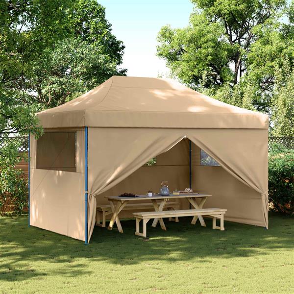 Grote foto vidaxl partytent beige 279 x 410 x 315 cm oxford stof tuin en terras overige tuin en terras