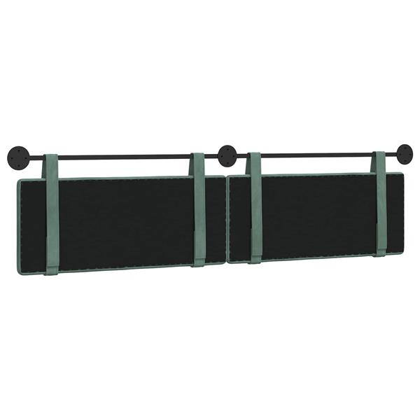 Grote foto vidaxl hangend hoofdeinde zeegroen 210 x 55 x 5 cm fluweel antiek en kunst stoelen en banken