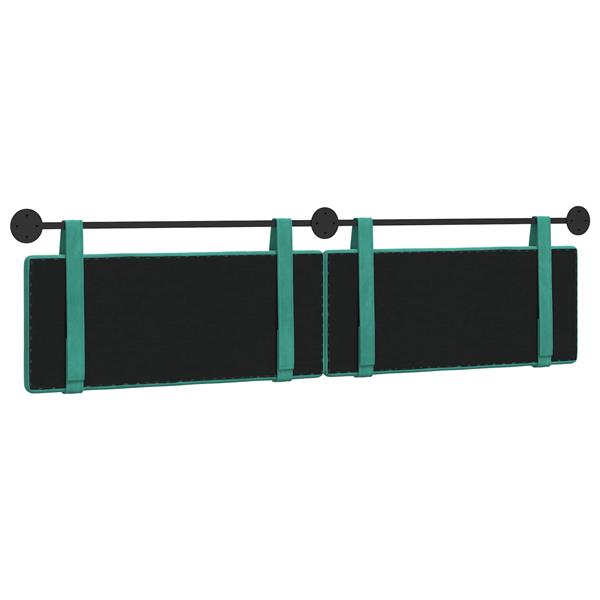 Grote foto vidaxl hangend hoofdeinde turquoise 210 x 55 x 5 cm fluweel antiek en kunst stoelen en banken