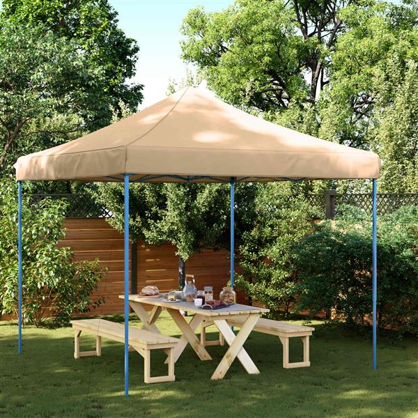 Grote foto vidaxl partytent beige 292 x 292 x 315 cm oxford stof tuin en terras overige tuin en terras