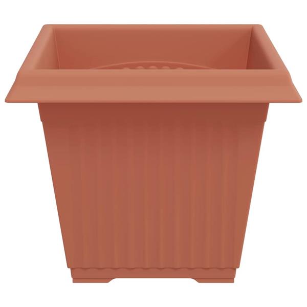 Grote foto vidaxl vierkante bloempot 6 pcs baksteenrood 38 x 38 x 30 cm kunststof tuin en terras overige tuin en terras