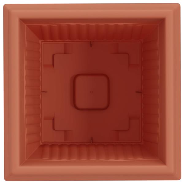 Grote foto vidaxl vierkante bloempot 6 pcs baksteenrood 38 x 38 x 30 cm kunststof tuin en terras overige tuin en terras