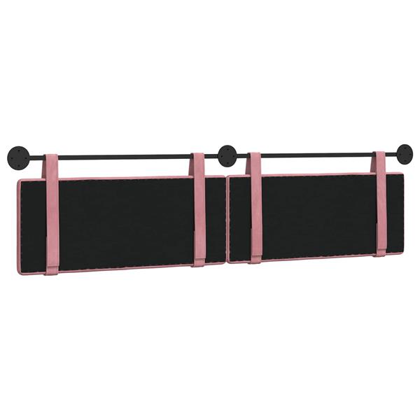 Grote foto vidaxl hangend hoofdeinde wandgemonteerd roze 210 x 55 x 5 cm fluweel antiek en kunst stoelen en banken