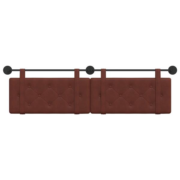 Grote foto vidaxl hangend hoofdeinde glanzend bruin 190 x 55 x 5 cm antiek pu antiek en kunst stoelen en banken