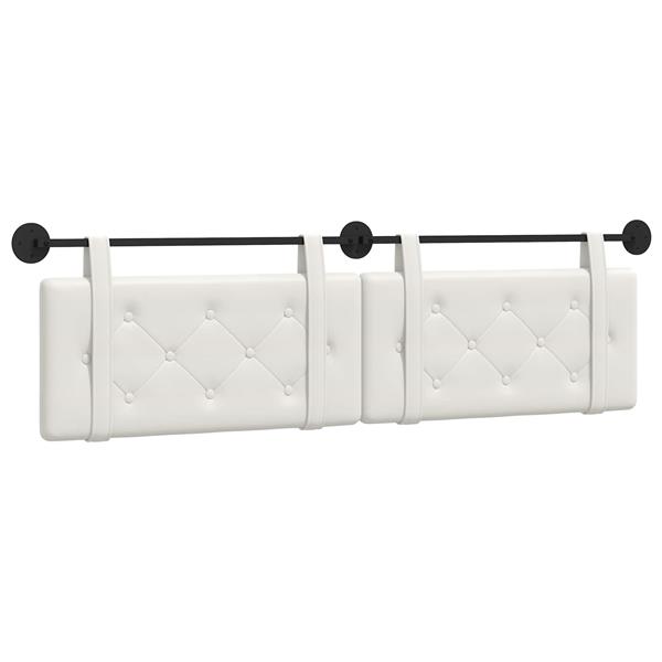 Grote foto vidaxl hangend hoofdeinde wandgemonteerd wit 190 x 55 x 5 cm nep leer antiek en kunst stoelen en banken