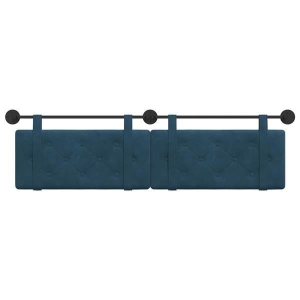 Grote foto vidaxl hangend hoofdbord blauw fluweel antiek en kunst stoelen en banken