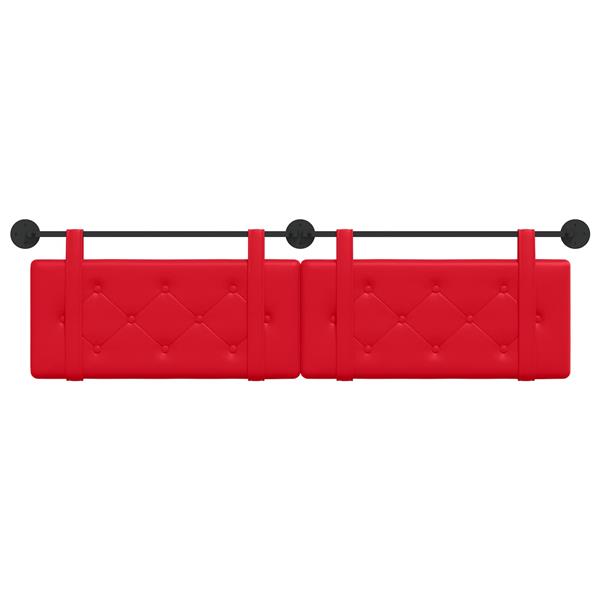 Grote foto vidaxl hangend hoofdeinde wandgemonteerd rood 170 x 55 x 5 cm nep leer antiek en kunst stoelen en banken