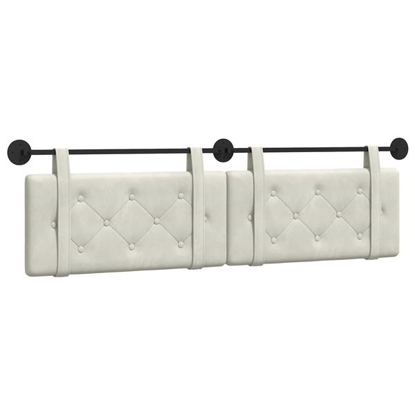 Grote foto vidaxl hangend hoofdeinde wandgemonteerd cr me 170 x 55 x 5 cm fluweel antiek en kunst stoelen en banken