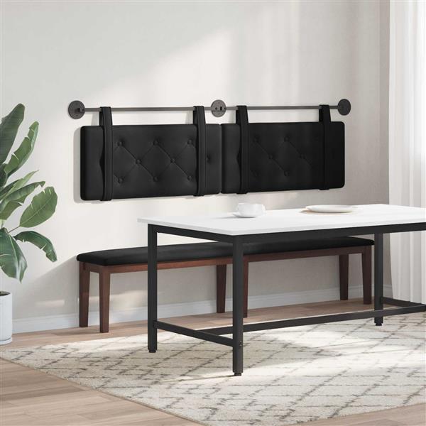 Grote foto vidaxl hangend hoofdeinde wandgemonteerd zwart 170 x 55 x 5 cm fluweel antiek en kunst stoelen en banken