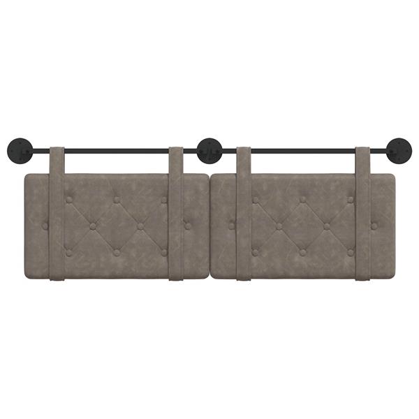 Grote foto vidaxl hangend hoofdeinde grijs 150 x 55 x 5 cm antiek pu antiek en kunst stoelen en banken