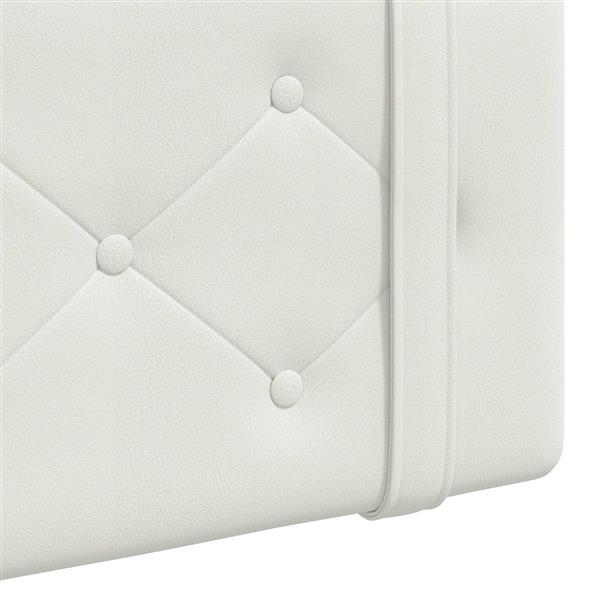 Grote foto vidaxl hangend hoofdeinde wandgemonteerd wit 110 x 55 x 5 cm nep leer antiek en kunst stoelen en banken