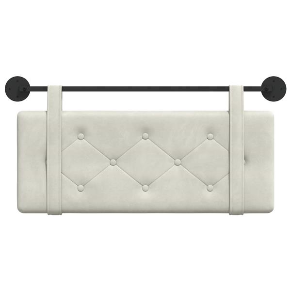 Grote foto vidaxl hangend hoofdeinde wandgemonteerd cr me 110 x 55 x 5 cm fluweel antiek en kunst stoelen en banken