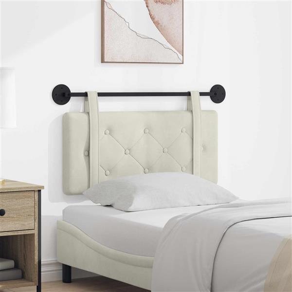 Grote foto vidaxl hangend hoofdeinde wandgemonteerd cr me 100 x 55 x 5 cm fluweel antiek en kunst stoelen en banken